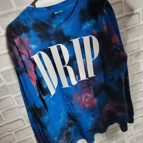 Tie Dye DRIP Long Sleeve Gildan Tee - Picture 4 of 5